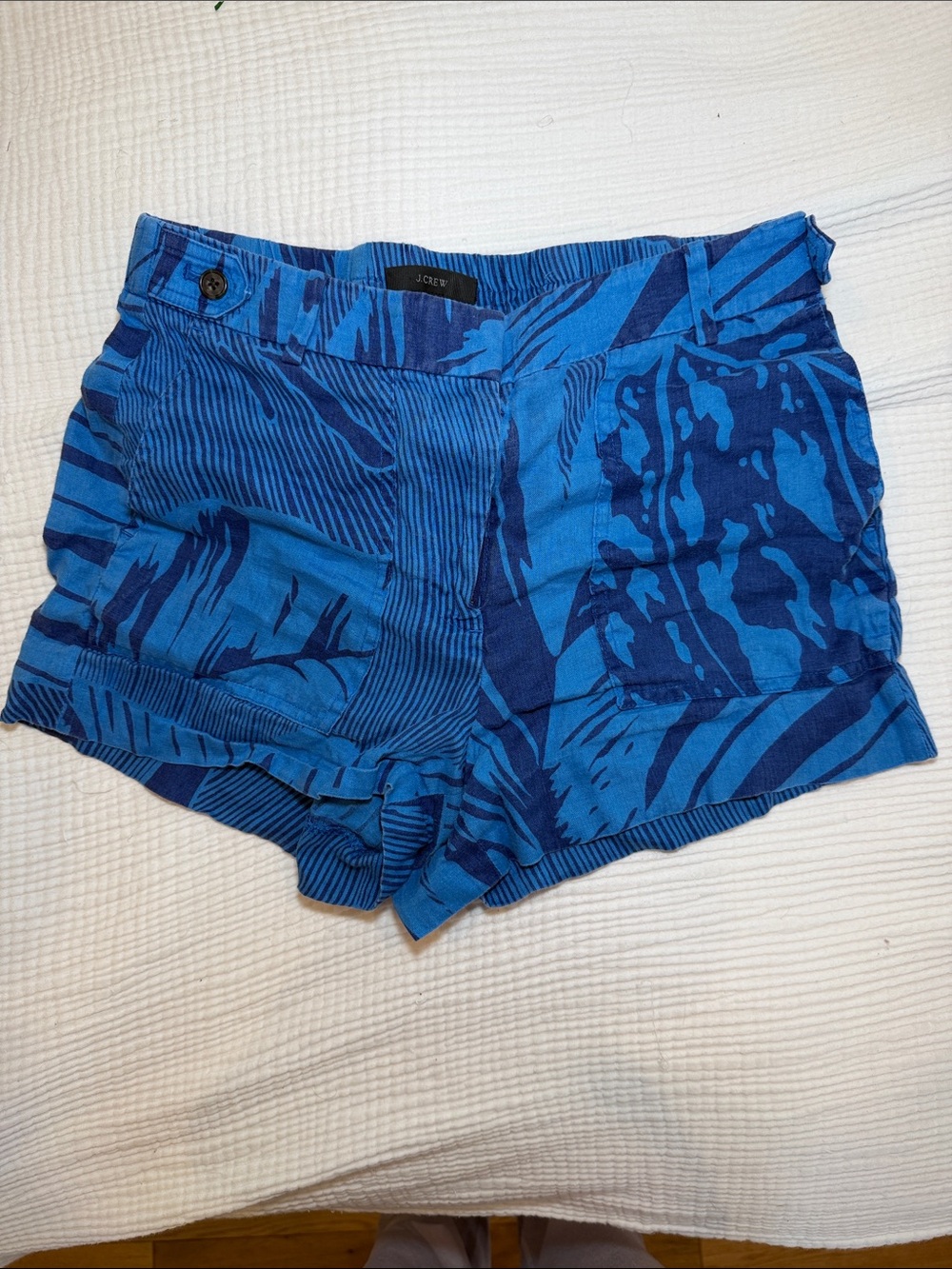 J.Crew Garden Tropical Boho 100% Linen Shorts